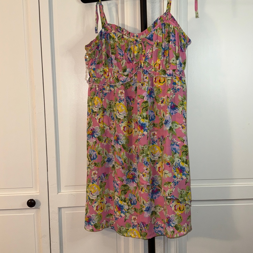 Listicle Baby Doll Dress with Sweetheart Neckline and Tie Straps